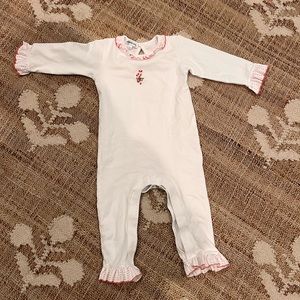 Magnolia baby vintage candy cane play suit / pajama
